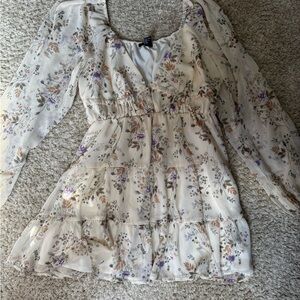 Floral Sheer Long Sleeve Dress